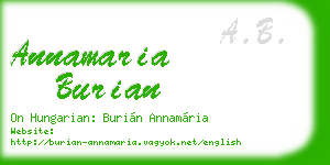 annamaria burian business card